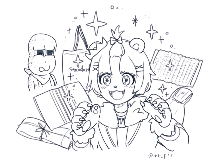 あと動画見ながらぽこピー描いてた 布っ! 