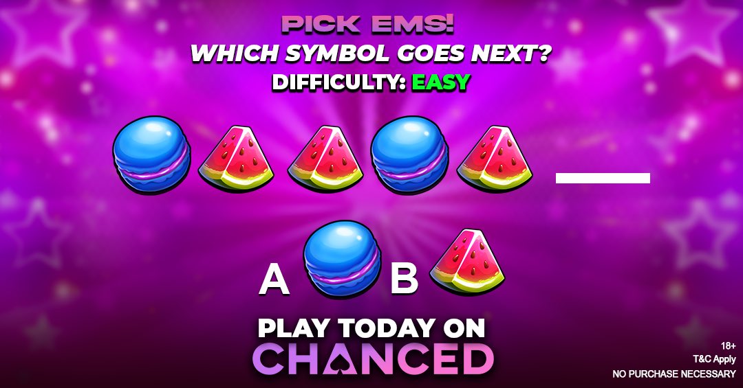 🌟 Giveaway Time 🌟 

Which symbol goes next? 🤔 
4 Winners split SC20 💎

Rules:
1. Like and retweet this post ♥️
2. Follow <a href="/RealChanced/">Chanced.com</a> ✅ 
3. Comment which you’d pick! (along with your chanced username)
4. Eat something sweet today🦋