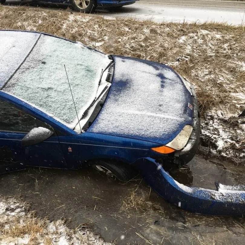 GoodNightwithCB's tweet photo. On this past Friday Night Livestream, I told the story of how I totaled my car. I also promised that I'd post pics. So here you go!

LOOK AT THE IRONY!!!!

#carcrash #totaledcar #funny #irony https://t.co/630XsA4AH7