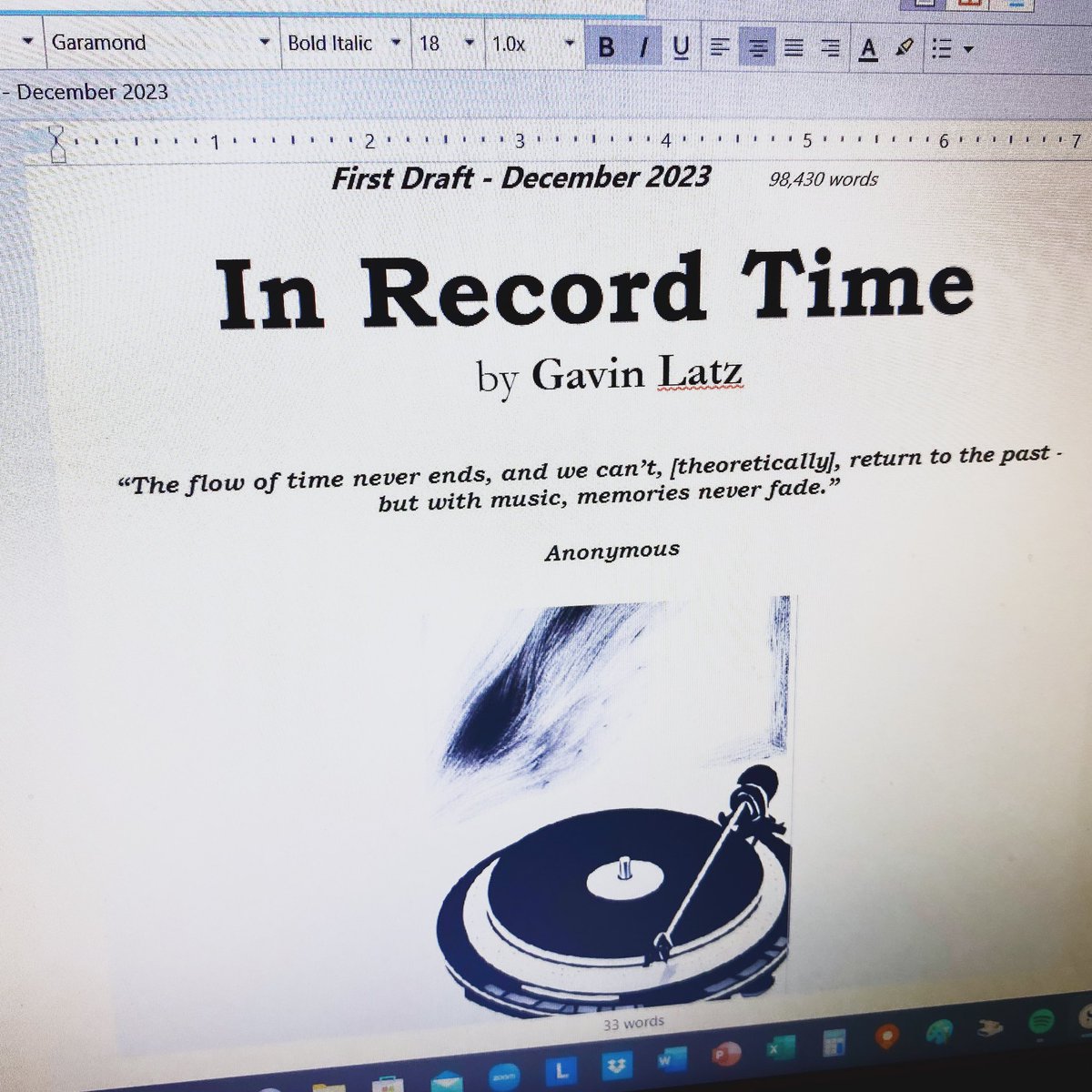 InRecordTime80s's tweet photo. First draft completed! Yay π₯³
Wow. Itβs taken a while but Iβm happy.
On deadline day too
Bring on 2024
πππ βοΈ
#InRecordTime
#FirstDraft
#HistoricalFictionFantasy
#Novel https://t.co/Mzr05B8mhq