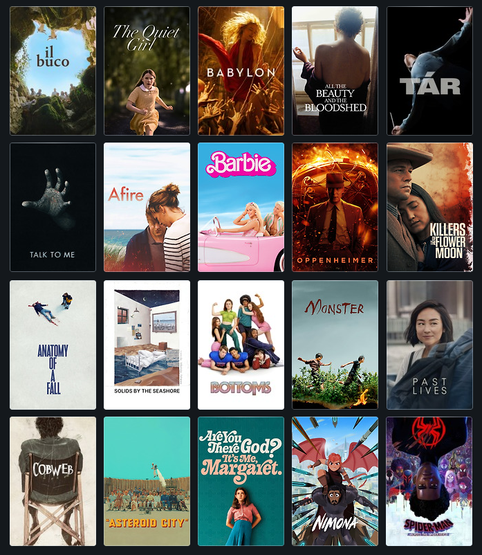 Wyvernhood's tweet photo. — my top 20 films of 2023

ปีนี้ดูหนังไปทั้งหมด 247 เรื่อง รวมหนังสั้นด้วย ขอแชร์ลิสต์หนังโปรด 20 เรื่องของเราในปีนี้แบบไม่เรียงนะคะ บางเรื่องดูช่วง world film ปีก่อน เลยจับน้องไปอยู่ลิสต์ปีที่แล้ว เดี๋ยวรวบรวมชื่อไว้ในเธรดด้านล่างนี้คั้บ 🤍

: https://t.co/1a8sXmHkVi

#movietwit https://t.co/CpXe1wv69W
