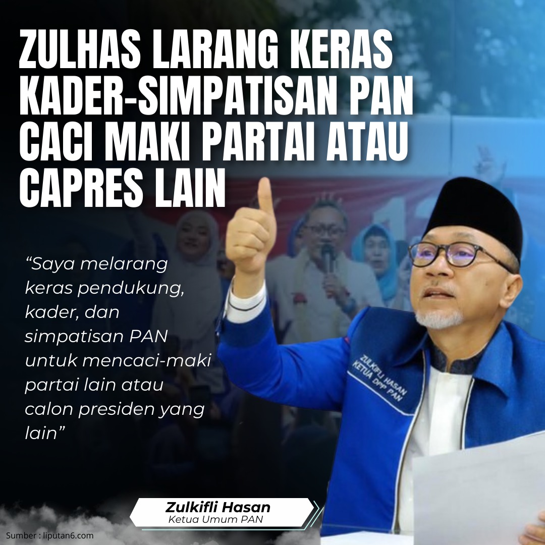 suitablle's tweet photo. Pernyataan Pak Zulhas mengingatkan semua pihak bahwa politik seharusnya menjadi wadah untuk mencapai kebaikan bersama #PAN #PartaiAmanatNasional #Te12dePAN #Bluesquad https://t.co/aUwgmaaB7x