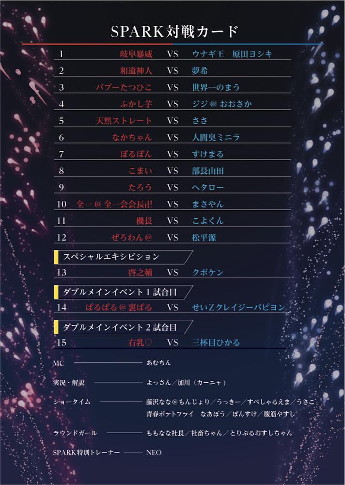 SPARK配信者格闘技イベント (@spark82701) / X