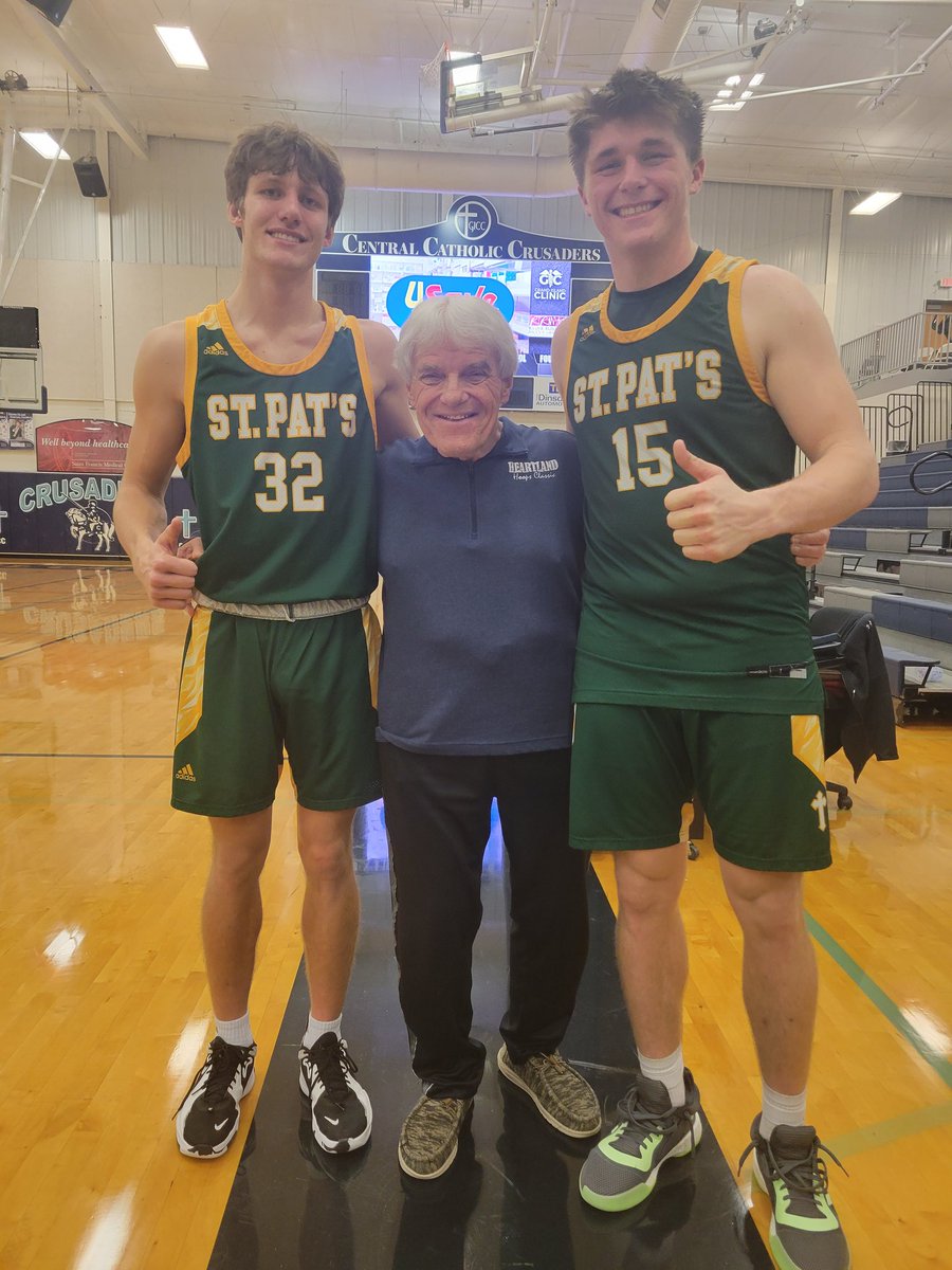 Quite the kick to get a picture with North Platte St. Pats multiple All-State Football stars Brecken Erickson and Jackson Roberts. Thanks to Sami Erickson for taking this shot after the Irish beat Minden for the GICC Holiday Tourney championship.