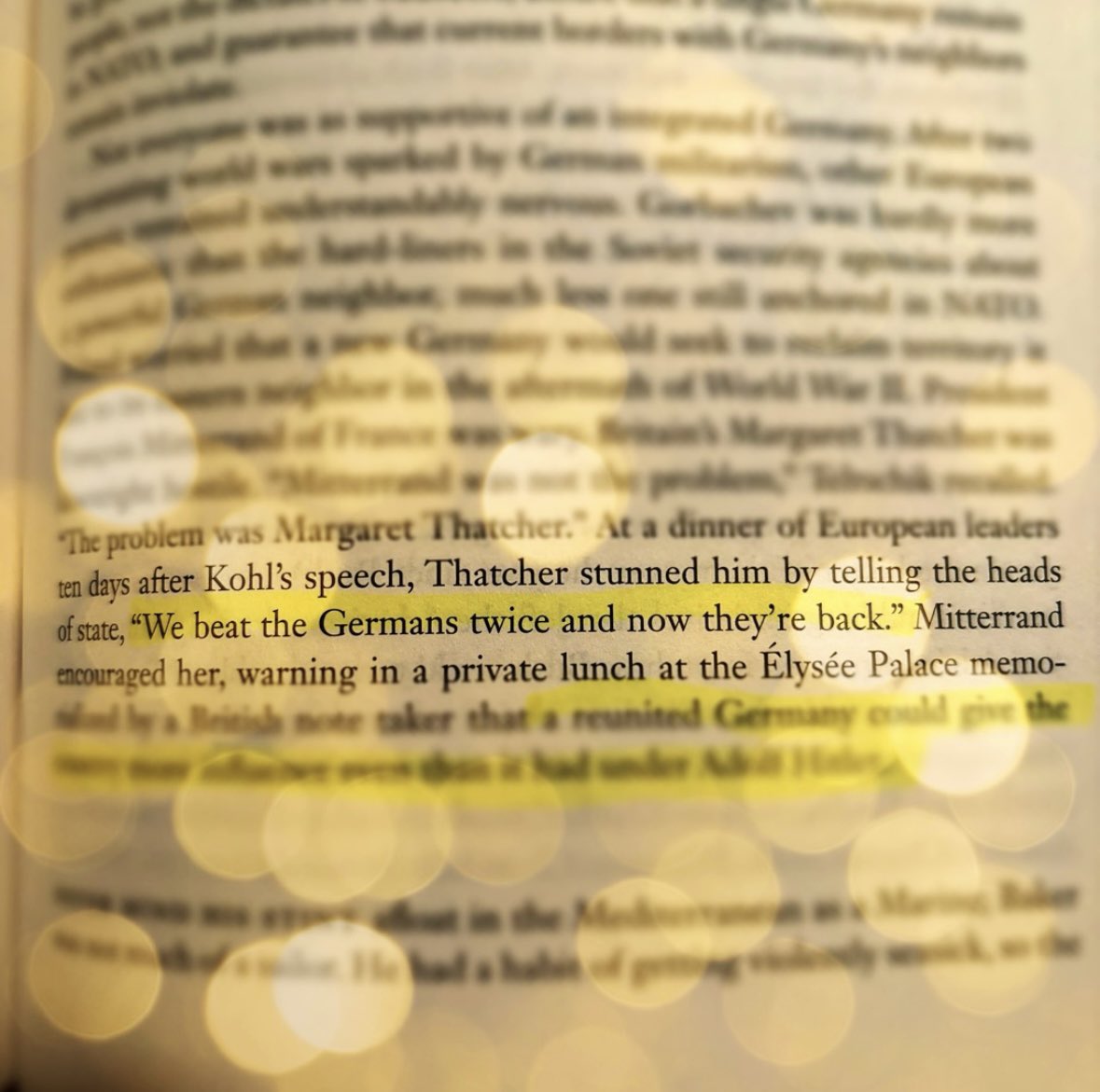 New favorite Margaret Thatcher quote on the reunification of Germany in 1989 #themanwhoranwashington #peterbaker #susanglasser #margaretthatcher #europeanhistory #unitedkingdom #germany #ussr #reunification