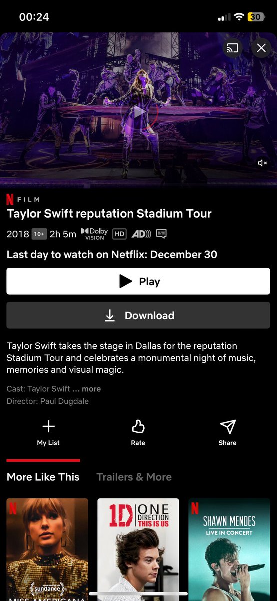 VitoroAlt's tweet photo. @swiftsenapuros Mi netflix y yo tenemos apego emocional al rep stadium tour por eso no me lo quitan https://t.co/4UNTJUEN0P