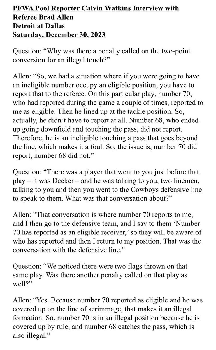 MySportsUpdate's tweet photo. Pool report: Referee Brad Allen told @calvinwatkins that No. 70 (Dan Skipper) reported and No. 68 (Taylor Decker) did not.

He's sticking by that story. 

Here's the full report: https://t.co/yTlqySlJRP