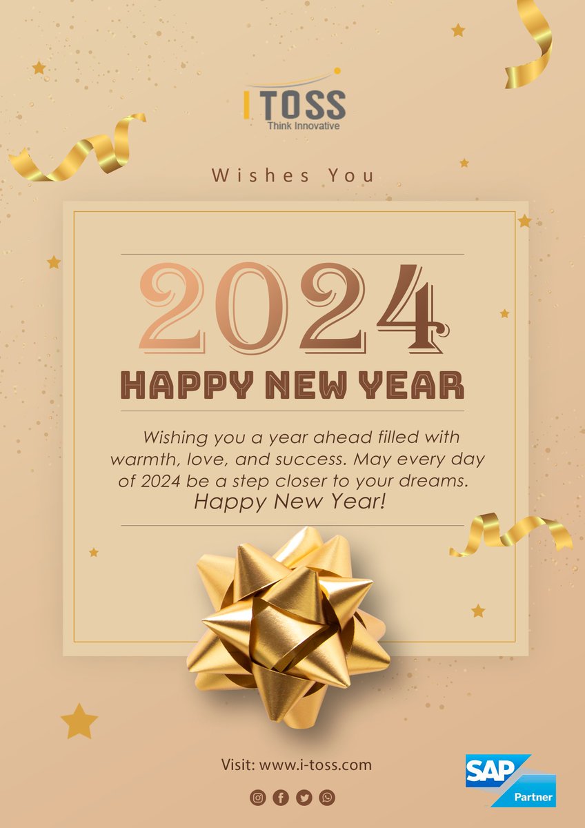 ItossLtd's tweet photo. Wishing you a year ahead filled with warmth, love, and success. May every day of 2024 be a step closer to your dreams. Happy New Year!

#happynewyear2024 #newyear #celebration https://t.co/HdIpUDzgnD