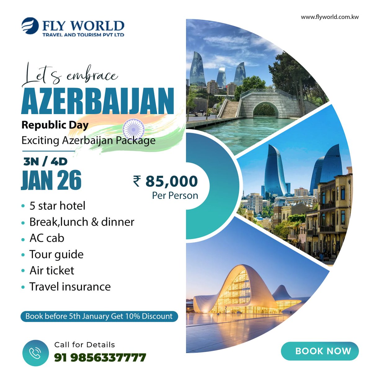 Let's embrace AZERBAIJAN Republic Day
𝐁𝐨𝐨𝐤 𝐲𝐨𝐮𝐫 𝐭𝐫𝐢𝐩- +91 98563 37777
#flyworld #azerbaijan #baku #azerbaycan #aztagram #instagram #turkey #baki #love #music #AzerbaijanVisa #azerbaijantourism #traveller #trip #vacation #azerbaijanbaku #azerbaijantravel #instagood