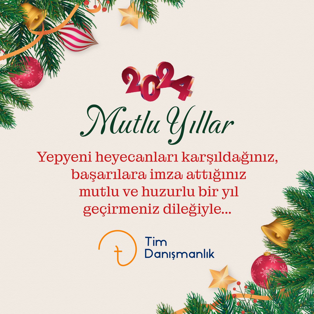 Yepyeni heyecanları karşıladığınız, başarılara imza attığınız, mutlu ve huzurlu bir yıl geçirmeniz dileğiyle… Mutlu yıllar!🎄✨ #timdanışmanlık #mutluyıllar