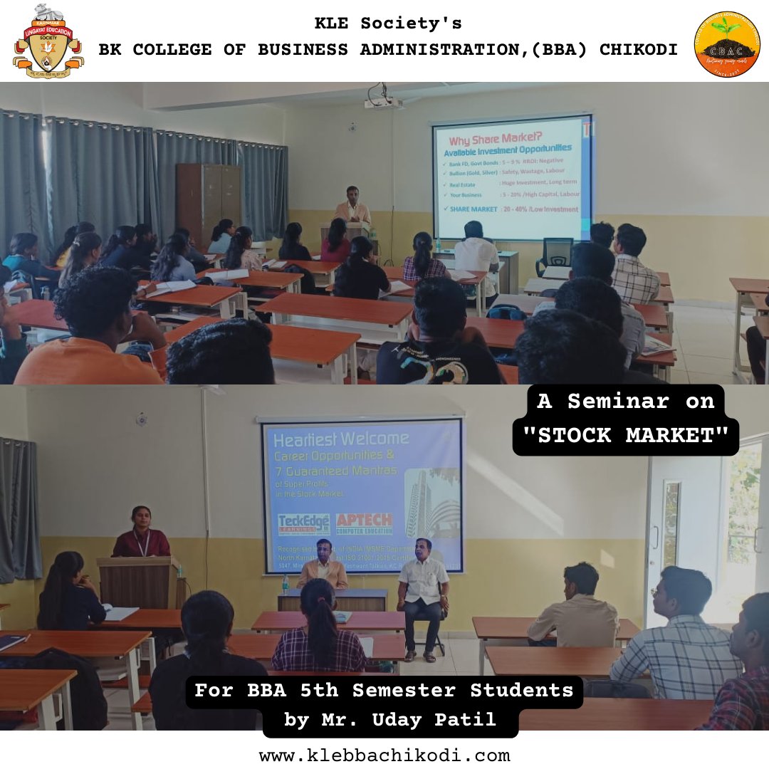 KLEBBAChikodi's tweet photo. Seminar on "STOCK MARKET"
For 5th Semester Students.
.
.
.
#bba #Chikodi #ankali #hukkeri #sadalaga #sankeshwar #shirguppi #kagwad #raibag #bedkihal #borgaon #examba #nidsosi #nipani https://t.co/FJRXn0rW3l