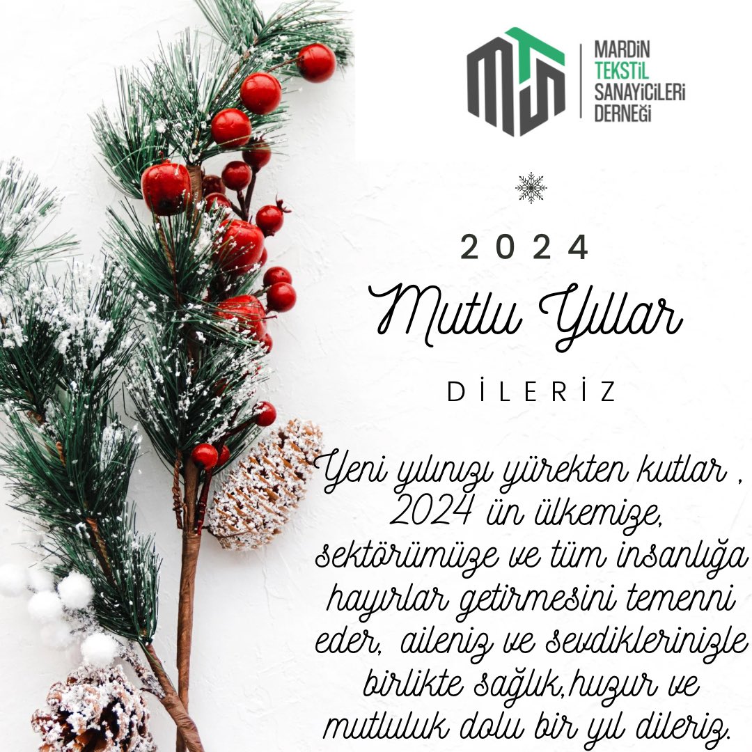 Sevdiklerinizle birlikte sağlık,huzur ve mutluluk dolu bir yıl dileriz. #2024