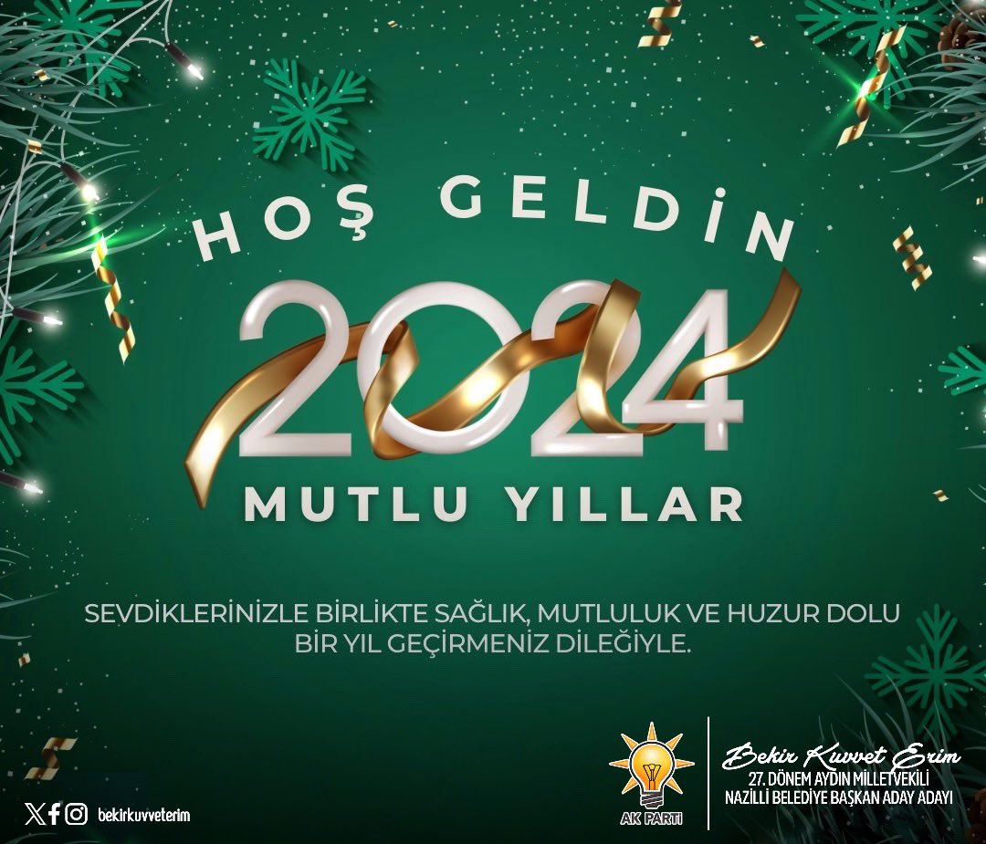 Yeni yılın ülkemize ve milletimize sağlık, huzur ve mutluluk getirmesini diliyor, tüm hemşehrilerimin yeni yılını tebrik ediyorum.
