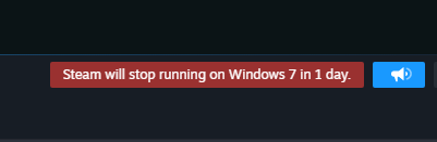 SteamDB's tweet photo. Tomorrow, Steam will officially stop supporting the Windows 7, Windows 8 and Windows 8.1 operating systems.

Legacy version of CS:GO will also not be supported.

Steam will stop supporting macOS 10.14 or earlier in February. https://t.co/5r99a8wDpP