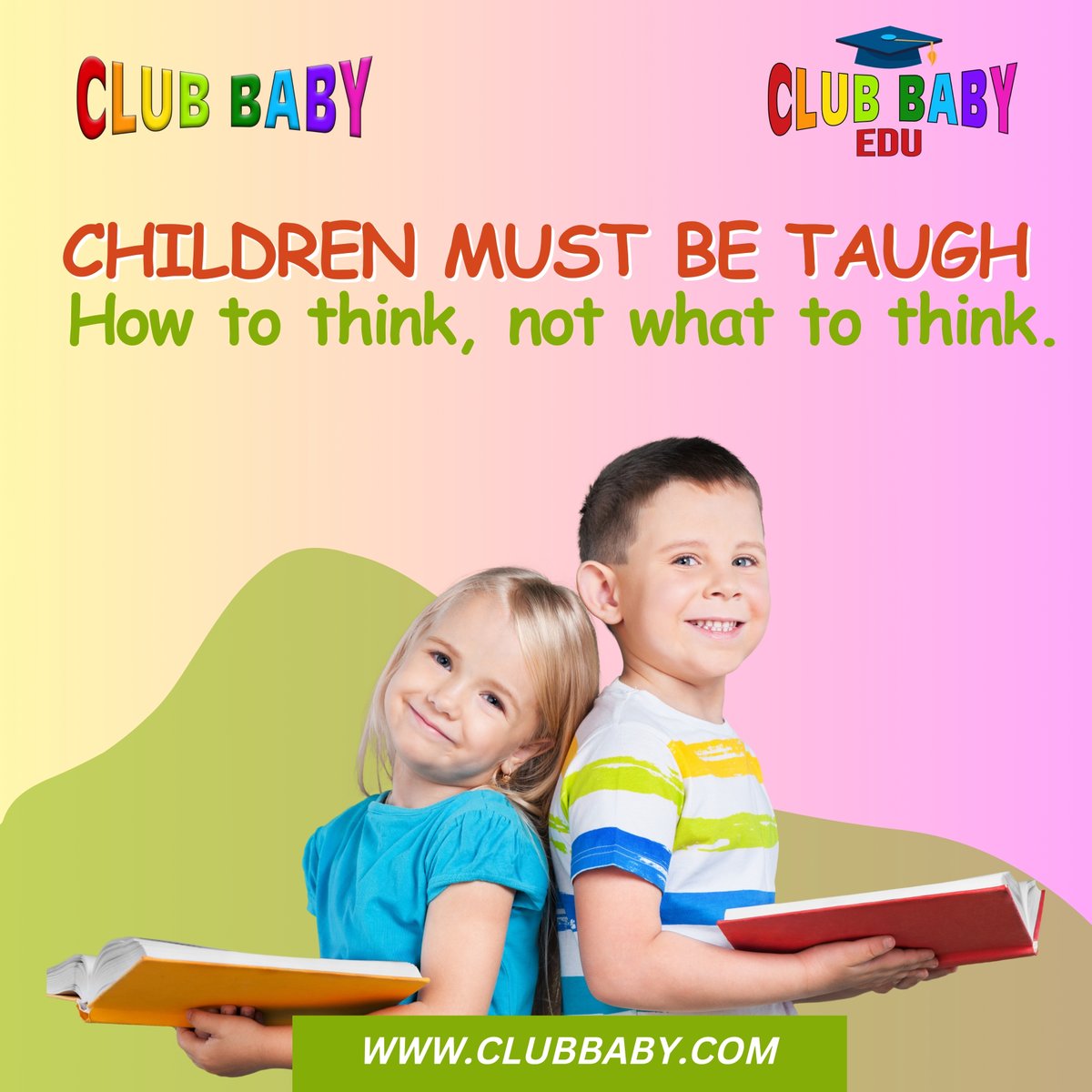 How do you prepare your child for a world that is constantly changing and evolving? By teaching them how to think, not what to think. 🙌

#ClubBabyEdu
#CreativeThinking
#CriticalThinking
#FutureReady
#LearningIsFun
#NurtureCuriosity
#EducationMatters
#ThinkDifferent