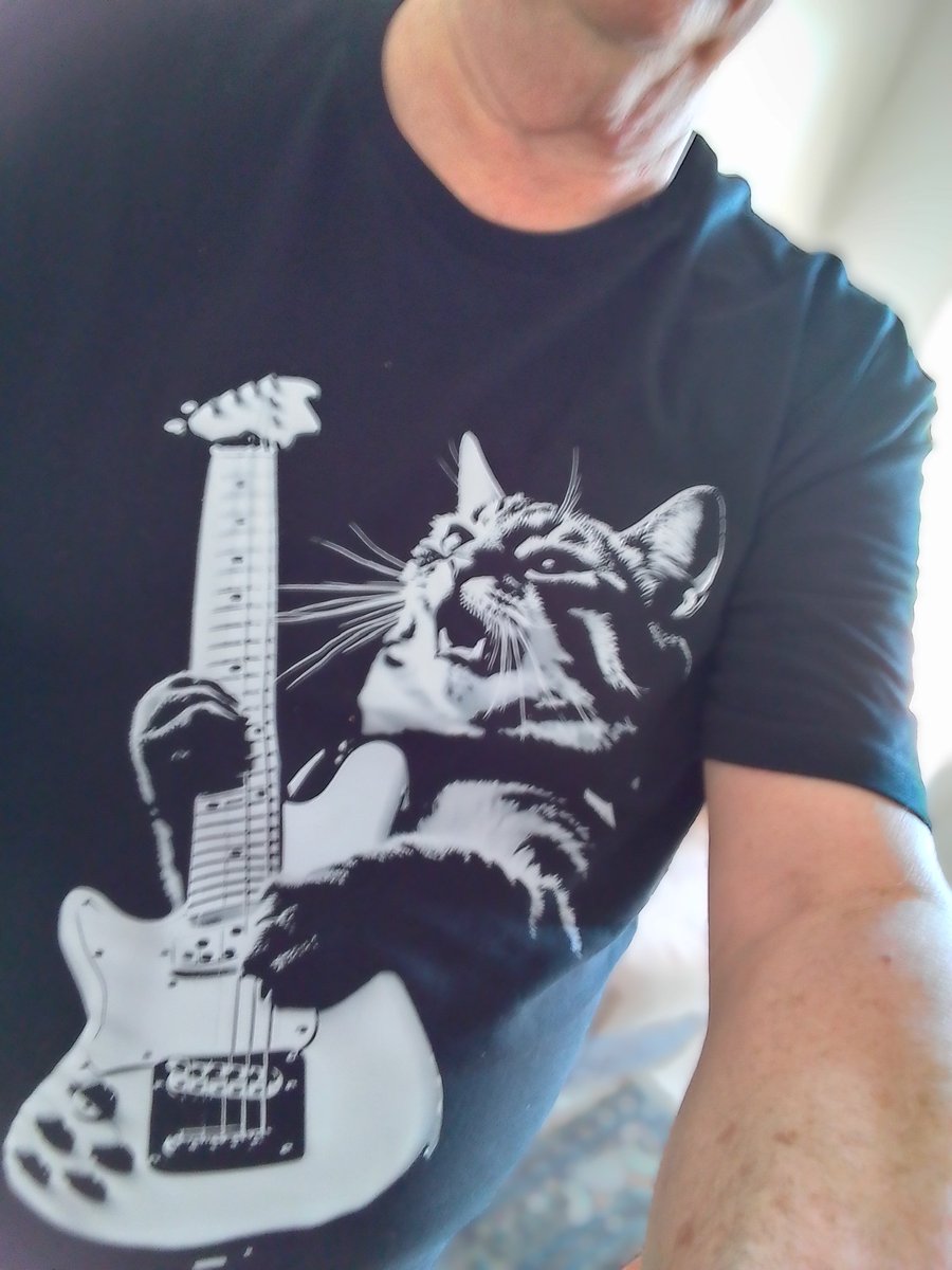 Hi folks, not posting coz me servant down wit flu. But here's pic of stupid T-shirt he go for Xmas. Now he says he's my manager. Humph!