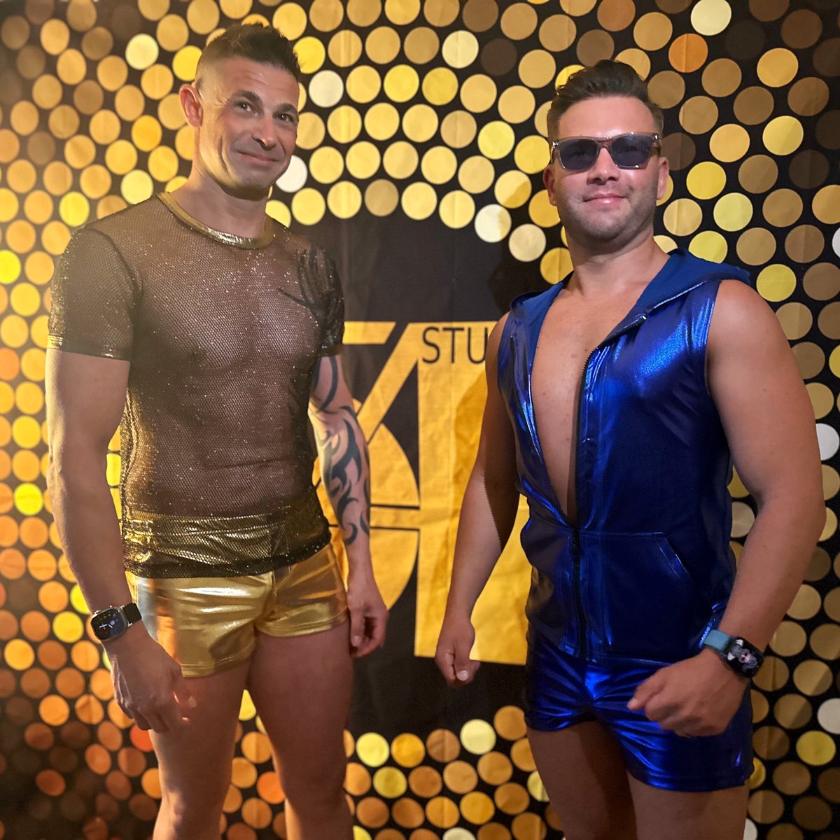jaronmc's tweet image. @Mattyjchambers and me in our #Studio54 themed costumes for @channelclem NYE party 🥳🪩🎆 #NYE #Sydney #NewYear2024 #gaysydney