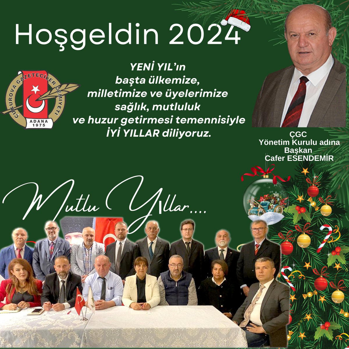 Çukurova Gazeteciler Cemiyeti (@cukurovagc) on Twitter photo Yeni yıl yeni umutlar demek,umutların yeşerdiği bir yıl olsun. Tüm Dostların yeni yılını kutlarız. Yeni yıl yeni umutlar demek,umutların yeşerdiği bir yıl olsun. Tüm Dostların yeni yılını kutlarız.