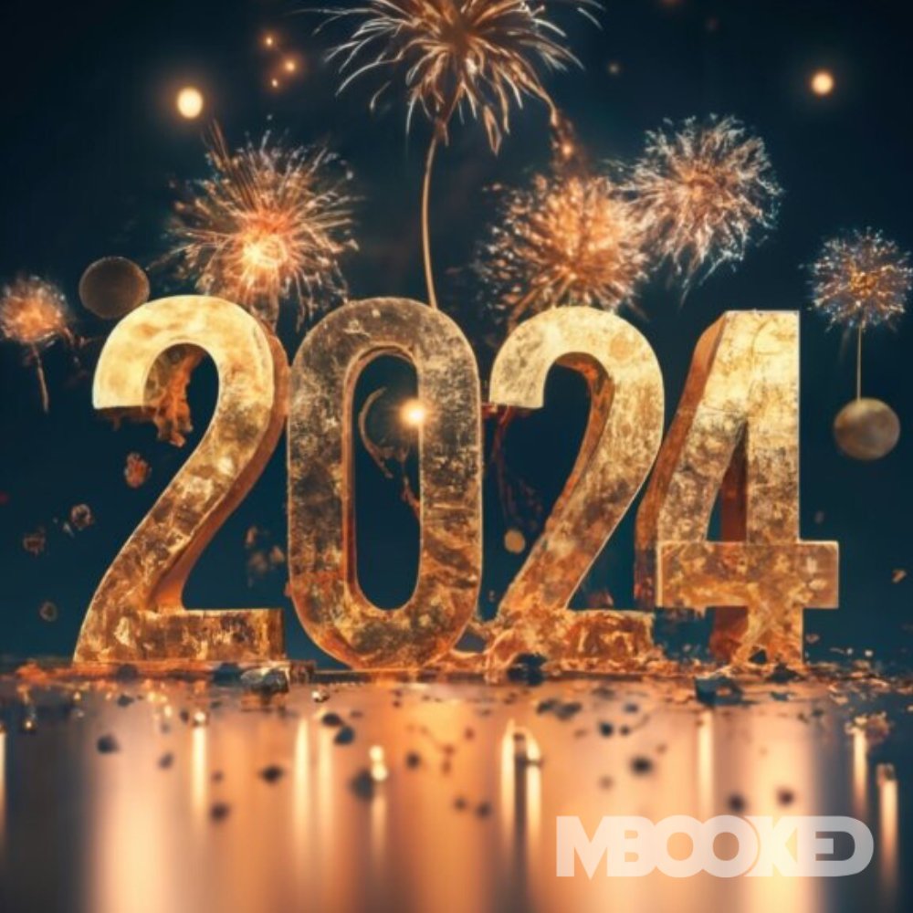 mbooked's tweet image. Ringing in 𝟮𝟬𝟮𝟰 with bright wishes from Mbooked! 🌟 May this year bring innovation, joy, and memorable events. Here's to turning dreams into reality and achieving new heights together. 𝗛𝗮𝗽𝗽𝘆 𝗡𝗲𝘄 𝗬𝗲𝗮𝗿 𝗳𝗿𝗼𝗺 𝘁𝗵𝗲 𝗠𝗯𝗼𝗼𝗸𝗲𝗱 𝗳𝗮𝗺𝗶𝗹𝘆! 🎉 #NewYear2024