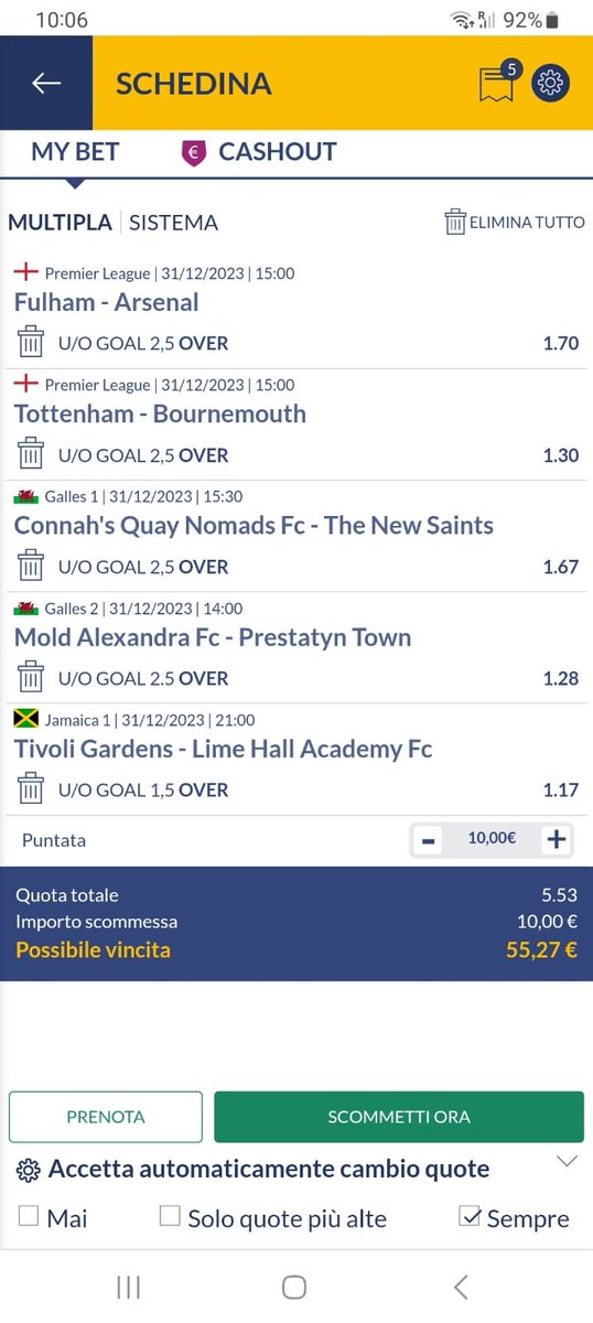 Calciomaniaaa's tweet photo. Scommessa 10 euro per 5 partite dell'esperto: vincita 55 euro #BettingTips #bettingsports #BettingTips https://t.co/j4jevCrFSR