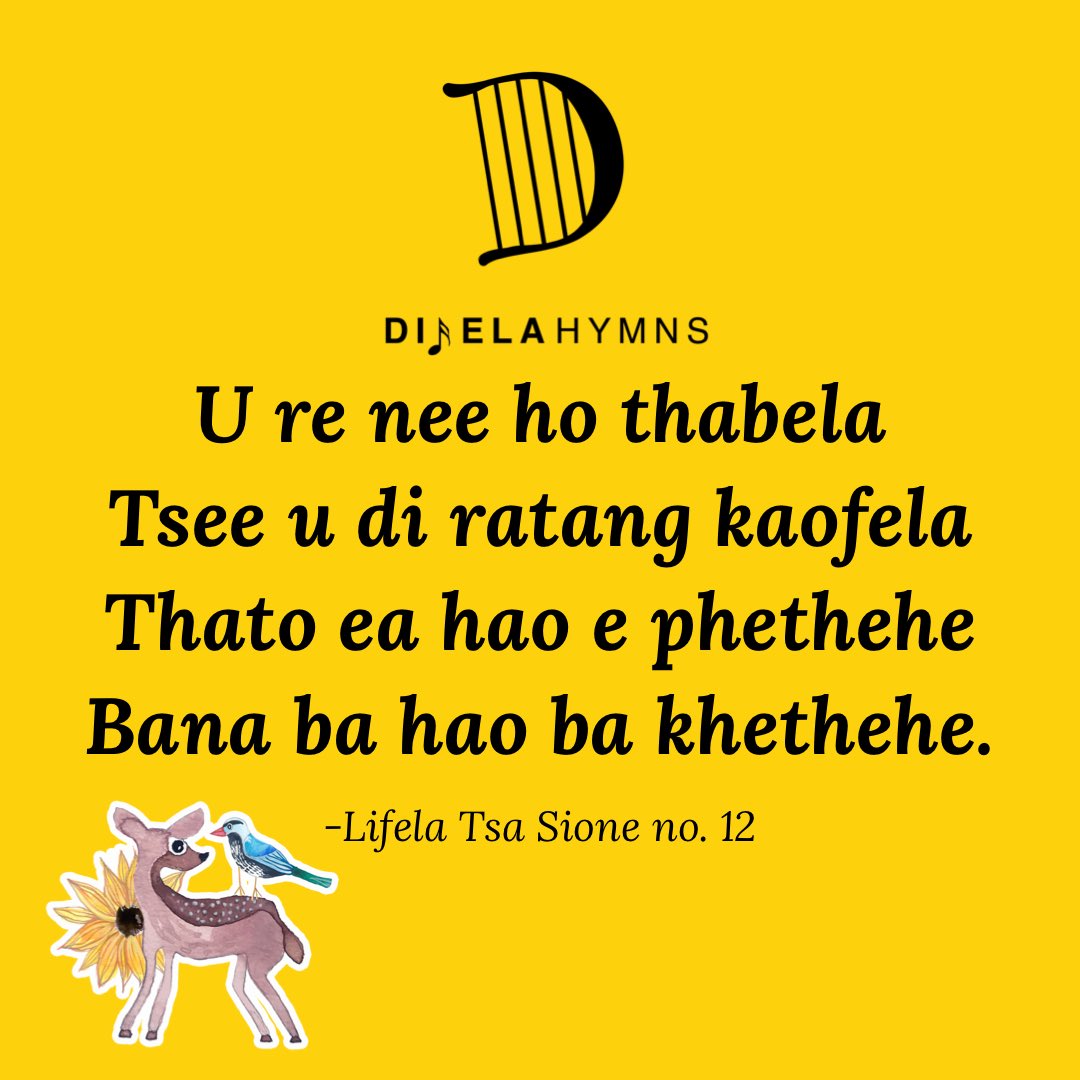 Rea u boka, Morena
Re ntse re thabela uena 
Re sa phela hamonate 
Ka paballo ea hao, Ntate.

Re pholositsoe ka mohau
Ka dineo tsohle tsa hao
Reko la hao le leholo
Le re thabisitse pelo.

Khanna joale bana ba hao
Ba ee ka taba tsa molao
E be joko e bobebe
E sikaroang ka sebete 🙏🏽