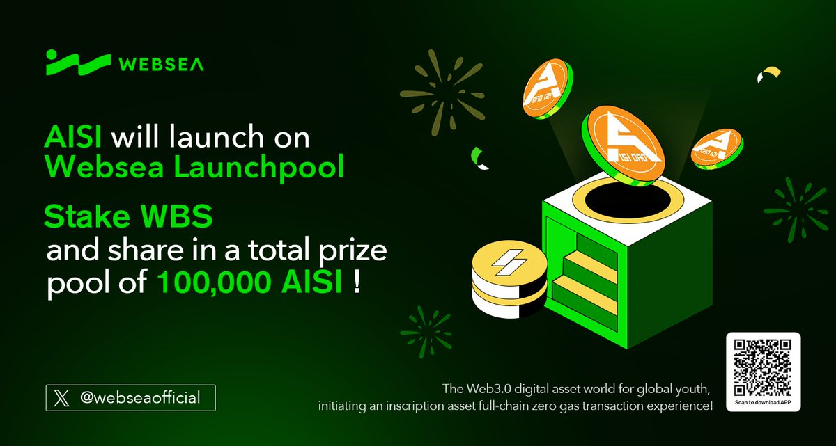 webseaofficial's tweet photo. 📢 Attention all #AISI holders! 🥳

✨ On the first day of 2024, AISI will launch on Websea Launchpool - stake WBS and share in a total prize pool of 100,000 AISI!

🗓 January 1, 2024 – January 3, 2024

👉 Details: https://t.co/49CYBxHATy

#AISI #Trading #WBS #Launchpool https://t.co/OXsE8lDWay