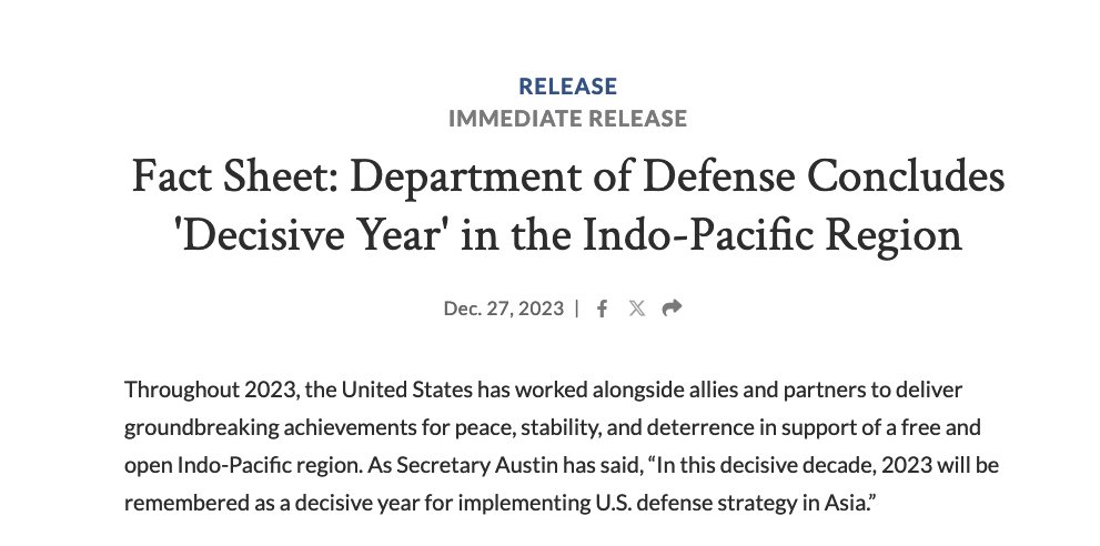 1/11 Pentagon's 2023 Fact Sheet marks the demise of the reckless Indo ...