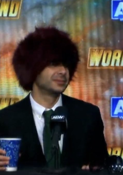 //“Maybe if I look really stupid they won’t ask me about dangling release papers over a woman’s head to shut her up about Jericho sexually harassing her” you nailed it <a href="/TonyKhan/">Tony Khan</a>