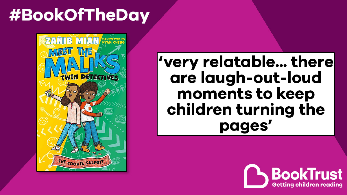 Our last #BookOfTheDay for 2023 is the first instalment of the #MeetTheMaliks series by Zanib Mian (@zendibble)! The Cookie Culprit is a fabulous story told with wit, empathy, and brilliant illustrations from @kyancheng: booktrust.org.uk/book/m/meet-th… @HachetteKids