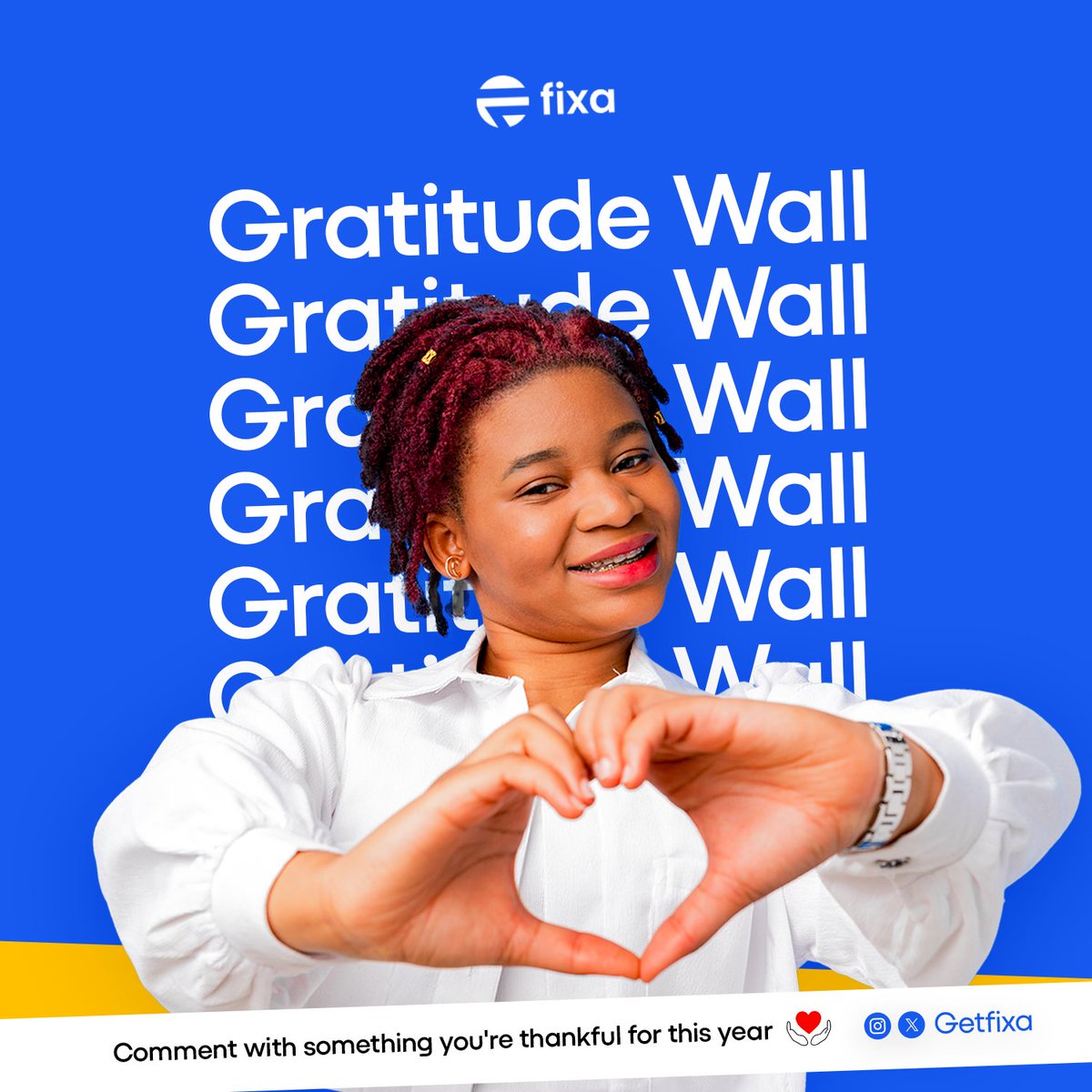 GetFixa's tweet photo. Show your gratitude! 
As we reflect on a year filled with highs and lows, we are grateful to reach the final day of the year. 

What moments, achievements, or experinces are you thankful for in 2023? 

Share them with us in the comments 😁😁😁

#GetFixa #GratefulHeart https://t.co/MnhRZwbOJr