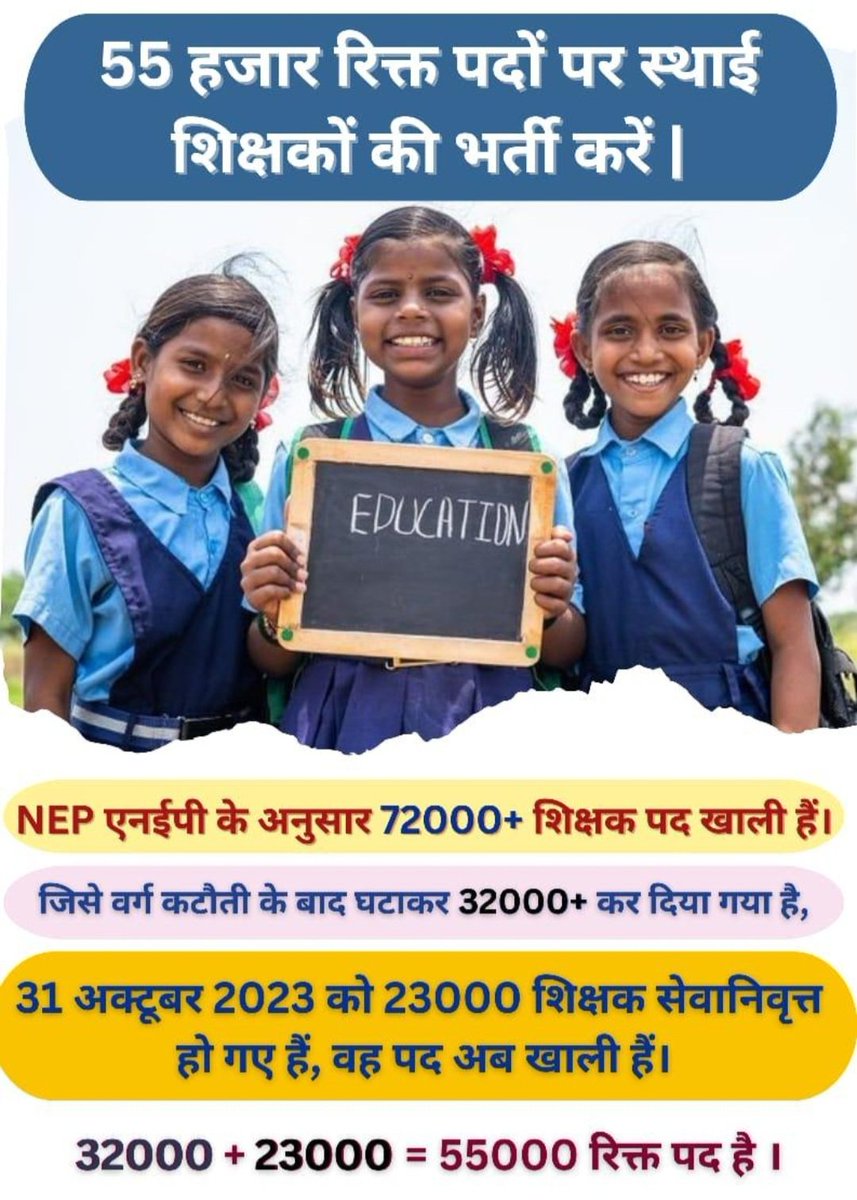 ગુજરાતમાં મોટા પાયે કાયમી શિક્ષકોની ભરતી ક્યારે..?😭😭
ટેટ અને ટાટ પાસ યુવાનો સાથે ન્યાય ક્યારે...?😭😭
#Guj_Govt_Declare_Recruitment 
#GUJ_WANT_GOV_TEACHERS 
<a href="/narendramodi/">Narendra Modi</a> <a href="/AmitShah/">Amit Shah</a> 
<a href="/Bhupendrapbjp/">Bhupendra Patel</a> 
<a href="/YAJadeja/">Yuvrajsinh Jadeja</a>
 <a href="/INCGujarat/">Gujarat Congress</a> 
<a href="/Jamawat3/">Jamawat</a> 
<a href="/GSTV_NEWS/">GSTV</a> 
<a href="/NewsNavajivan/">Navajivan News</a>
<a href="/nirbhaynews1/">Nirbhaynews</a>