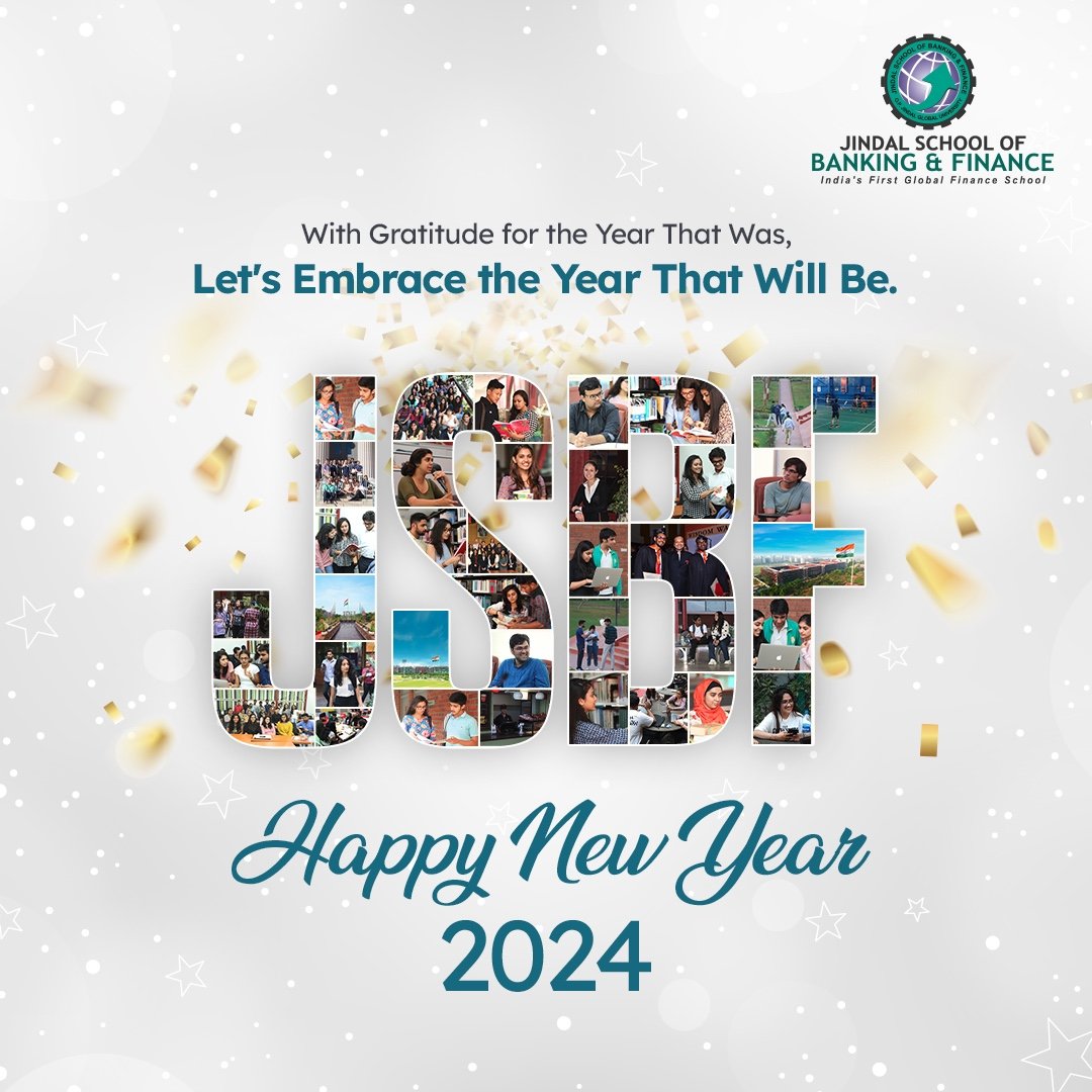 Wishing you a year filled with financial wisdom, academic triumphs, and countless moments of growth. Happy New Year from Jindal School of Banking and Finance! 🌟📚 #JSBF #NewYear2024