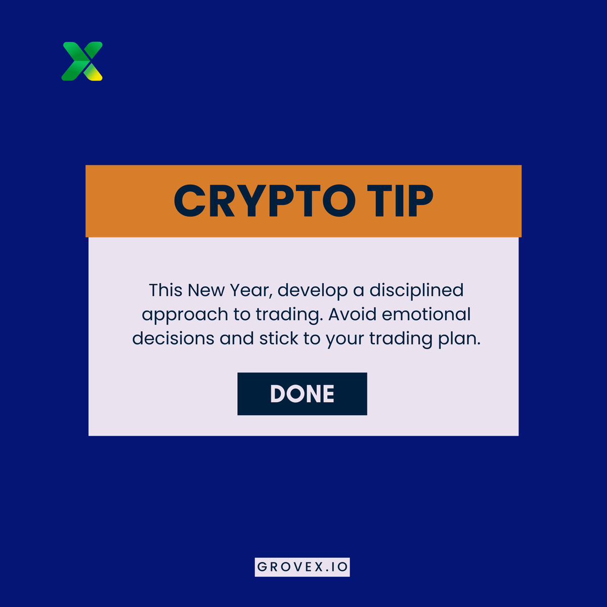 ✨New Year's Resolution: Develop a disciplined approach to trading. Avoid emotional decisions and stick to your plan for smarter investing! ✨
#NewYearsResolution #TradingDiscipline #GroveX #cryptocurrency #Cryptotips