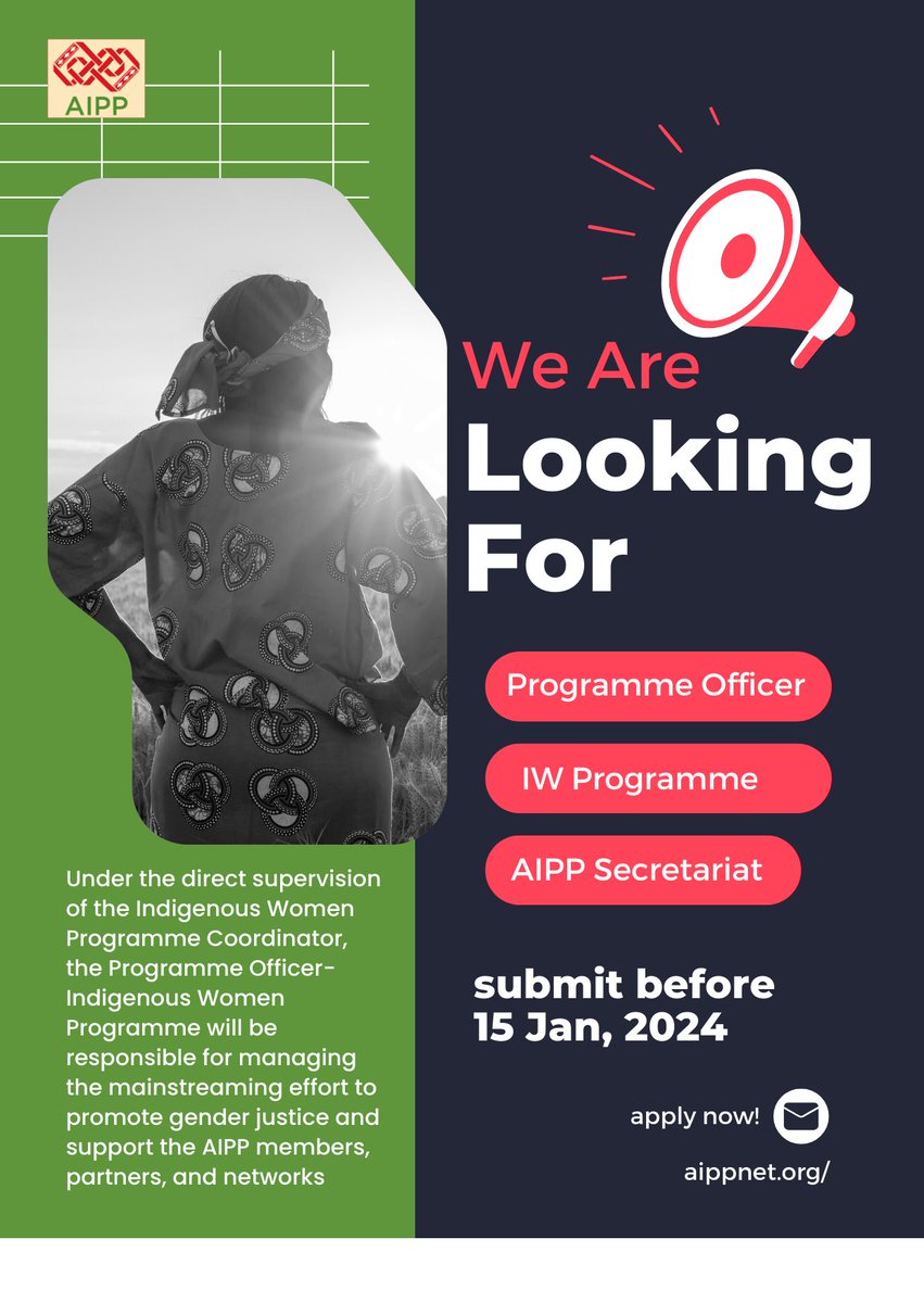 📯📯📯Calling suitable applicants 
Check the link for details 
aippnet.org/call-for-appli…