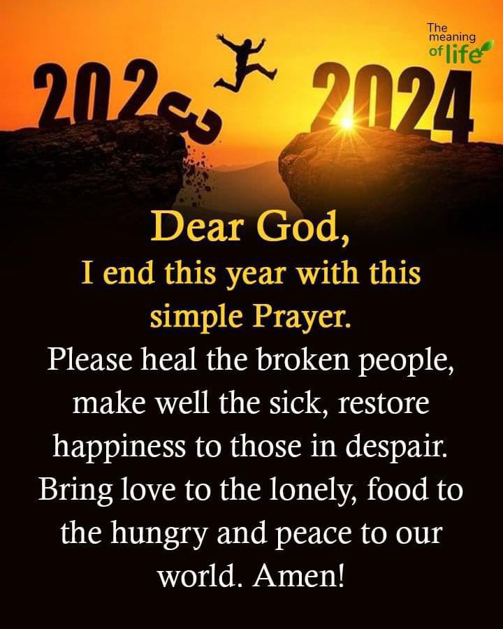 ctlalan's tweet photo. A good prayer for last day of 2023. #healtheworld #prayerforpeace https://t.co/4dtQR6t1G4