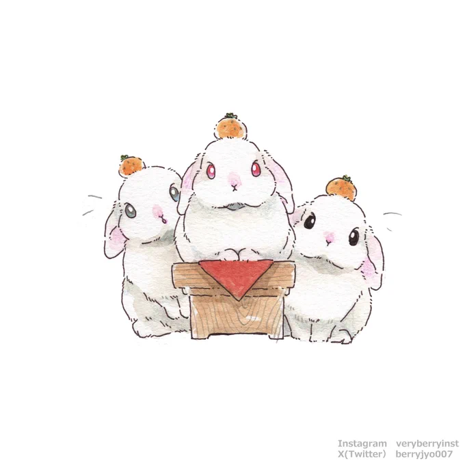 本年も大変お世話になりました  2024年も  たくさんうさぎさんを描いて  活動していきますので  応援よろしくお願いいたします