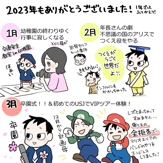 2023年、一年振り返りです!(1/2)
今年もお世話になりました。あまりなーたん記事が描けずでしたがお仕事たくさんあって本当にありがたいことでした✨いつも待っていて、見てくださって大感謝です!→続
#育児漫画 #育児日記 #なーたん育児記録 #男の子ママ  #ほぼにちなーたん #2016oct_baby 