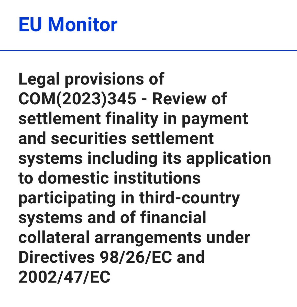 Wftproof's tweet photo. “the current list of eligible financial collateral under the FCD could be reviewed, for example, to consider whether to include,[..], bank guarantees, emission allowances, commodities and commodities instruments.” [juni 2023]

https://t.co/IVfyu24ebO https://t.co/FtZQzV5jVD