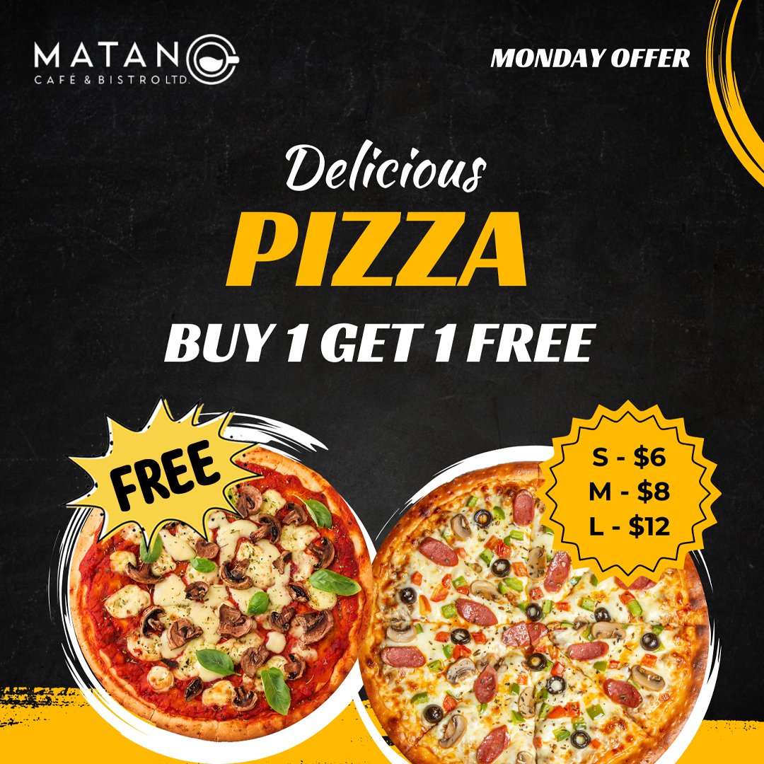 matancafe's tweet photo. Offer-ka maalinta Isniinta oo ah Pizza Day🍕
𝐈𝐈𝐁𝐒𝐎 hal Pizza oo hel hal Pizza oo 𝐋𝐀𝐂𝐀𝐆 𝐋𝐀'𝐀𝐀𝐍 ah.
Buy one Get one 𝐅𝐫𝐞𝐞 🍕
𝐅.𝐆: Offer-kani waxa uu soconayaa 8:00AM ilaa 10:30PM
𝐖𝐡𝐚𝐭𝐬𝐀𝐩𝐩: +𝟐𝟓𝟐 𝟔𝟏 𝟎𝟗𝟗𝟕𝟕𝟐𝟐
𝐍𝐚𝐠𝐚 𝐬𝐨𝐨 𝐰𝐚𝐜: 𝟓𝟖𝟖𝟖 https://t.co/ZEfPti5pNg