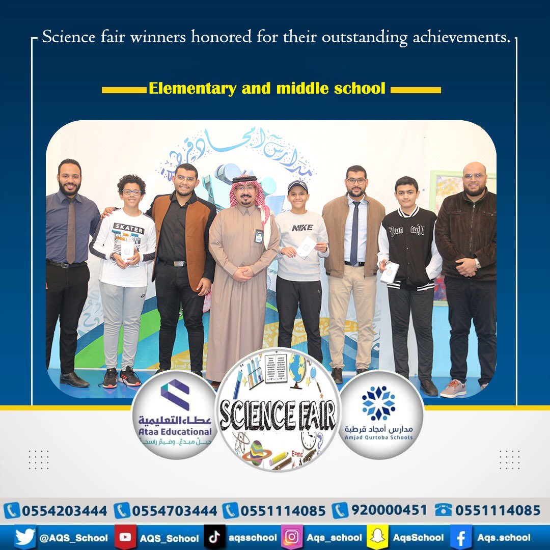 QurtobaAmjad's tweet photo. Elementary and middle school science fair winners honored for their outstanding achievements 😍💪🎁
@ataaeduco https://t.co/P6dUXGaYdK