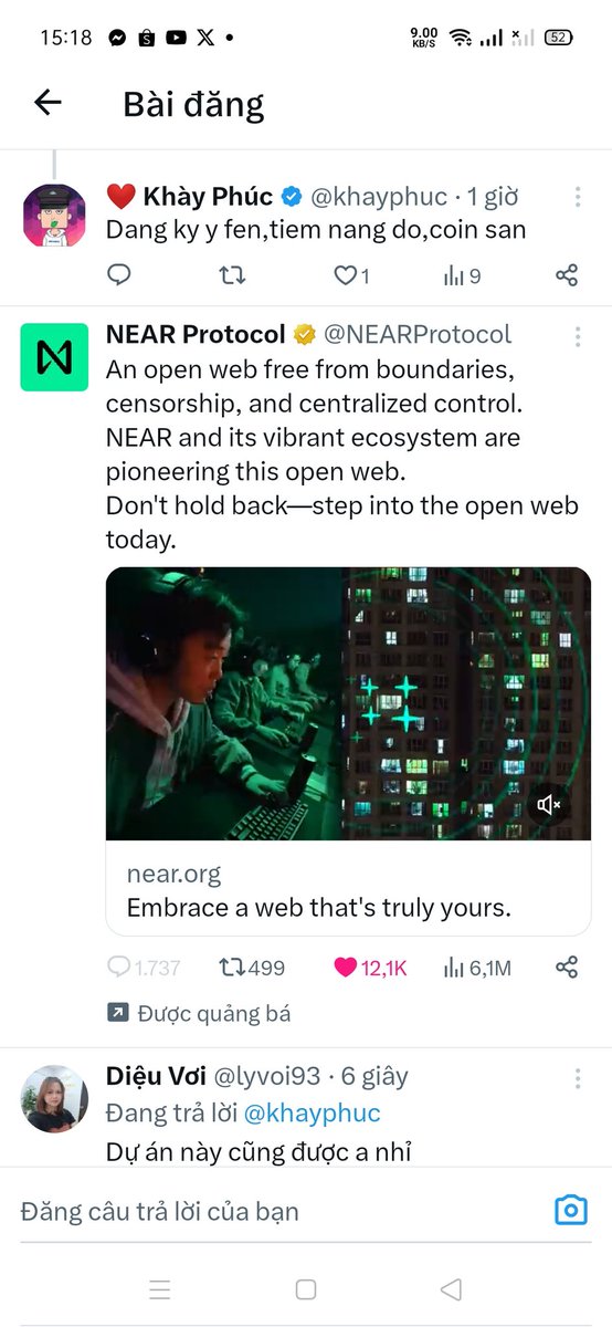 lyvoi93's tweet photo. @khayphuc K bật tích xanh mà vẫn thấy cá a ạ https://t.co/hto548m5ii