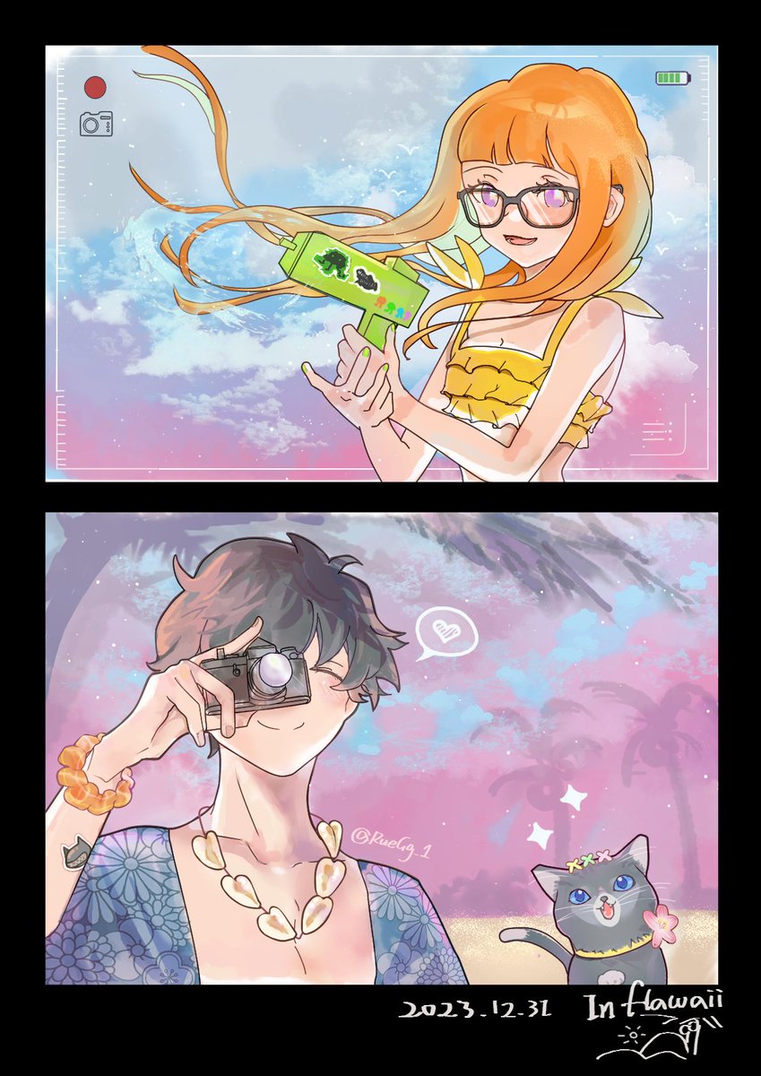 📍Vacation❄️☀️(in Hawaii🏖)
#shutaba #主双 
#futabasakura #佐倉双葉 #p5r 
（Byebye2023！）