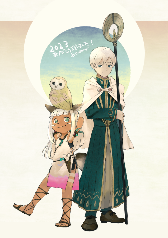 croppar's tweet photo. 2023年ありがとうございました！今年間違いなく一番描いた2人(＋1)で描き収めです。
珍しく漫画多めに描いた年だったと思います。長めのから数ページのまでしめて120ページくらい��

プレイ記ベースの漫画はボードにまとめてるので良かったら(支部まとめ済み作品へのリンクも)
https://t.co/R7dsBEpibS https://t.co/GzU4QkSA12