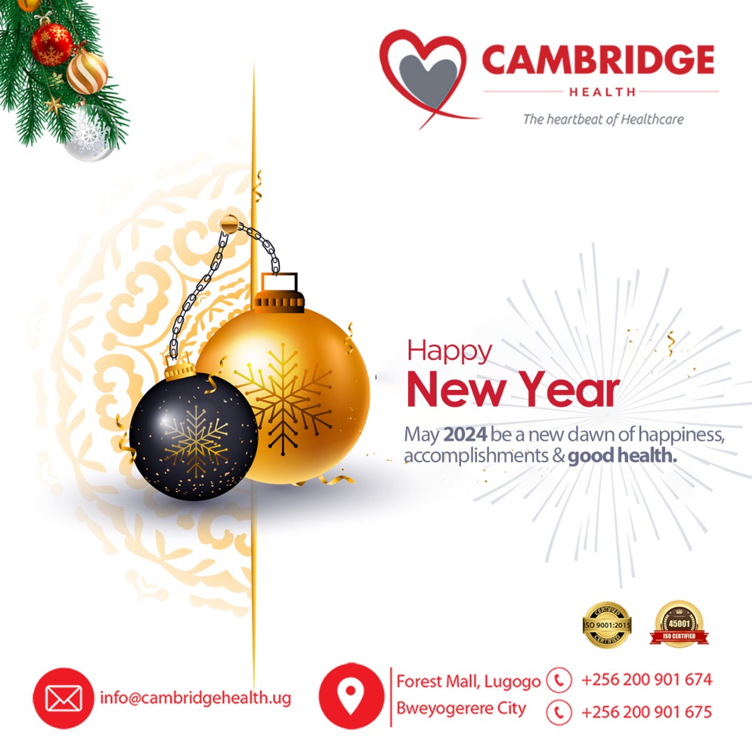 🎉 Happy New Year from Cambridge Health Medical Center! 🌟 May the coming year bring you good health, joy, and prosperity. Here's to a year filled with well-being and medical milestones! 🥳 #NewYear #HealthAndHappiness
