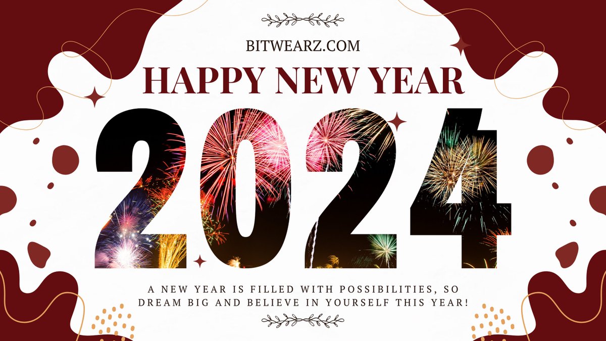 ✨ Ring in the New Year with style and crypto vibes!👕
 🎉 Wishing you a Happy New Year 2024! 🥳
💰May your wallets be full and your trades be bullish🚀 
#HappyNewYear #CryptoFashion #bitwearz