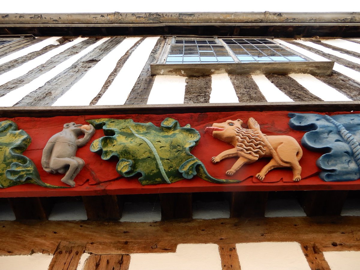 On the seventh day of Christmas...
July2023
The monkey scratching his bum. These medieval carvings on a town house in Bures in Suffolk have been painted recently in vibrant colours sympathetic to the period to show how they would have once looked. It’s brought them to life.