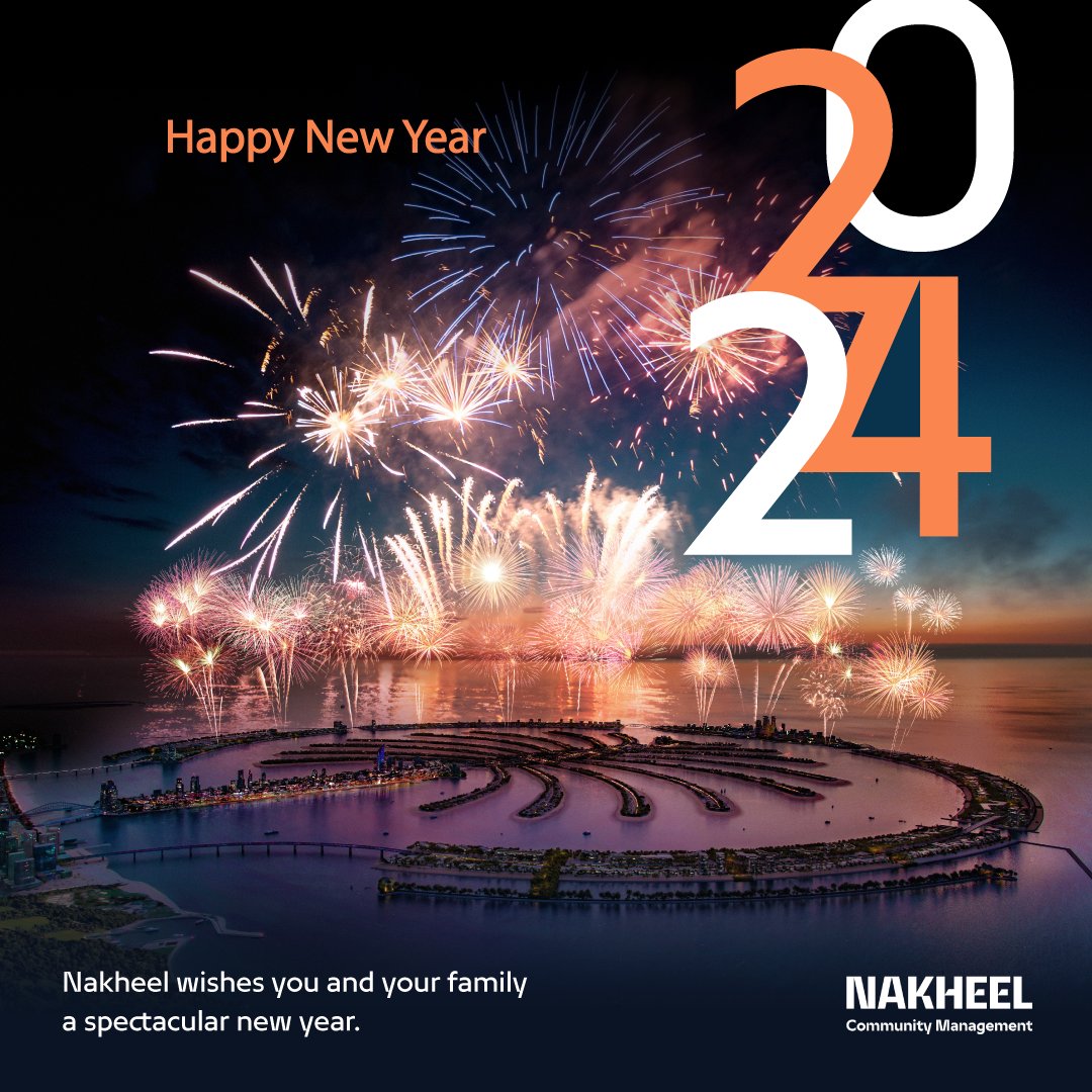 Wishing you all a year of endless possibilities and shared moments of happiness. Happy New Year from your Nakheel Community Management Family! May the coming year be filled with joy &amp; prosperity.   

#Nakheel #NakheelCommunities #MadeForLiving #NewYear2024