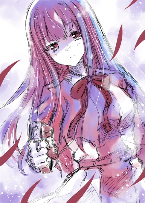 「handgun long hair」 illustration images(Latest)｜5pages