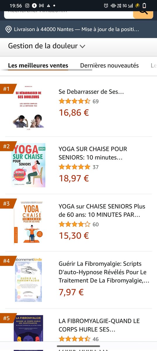 methotao's tweet photo. Très heureux,Mon livre reclasser en #1 contre des douleurs sur Amazon. Bonne fête de fin d'année à tous ! https://t.co/vyQOmPGCDH