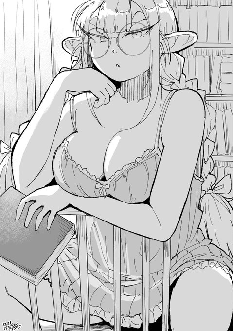 描き納めの賢者です。今年もありがとうございました🧝‍♀️👓

 #たんけんはっけんぼくの異世界エルフさん 